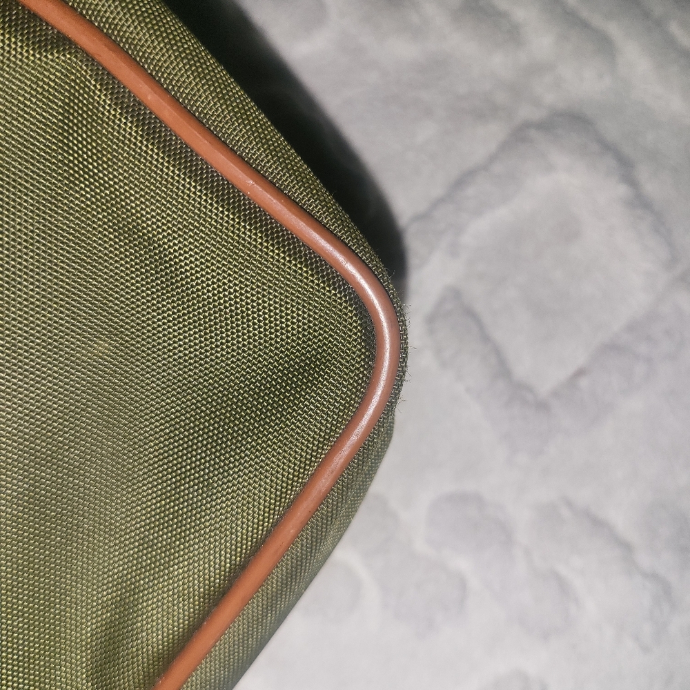 Dunhill Olive and Brown Trim Clutch Bag - Picture 2 of 6